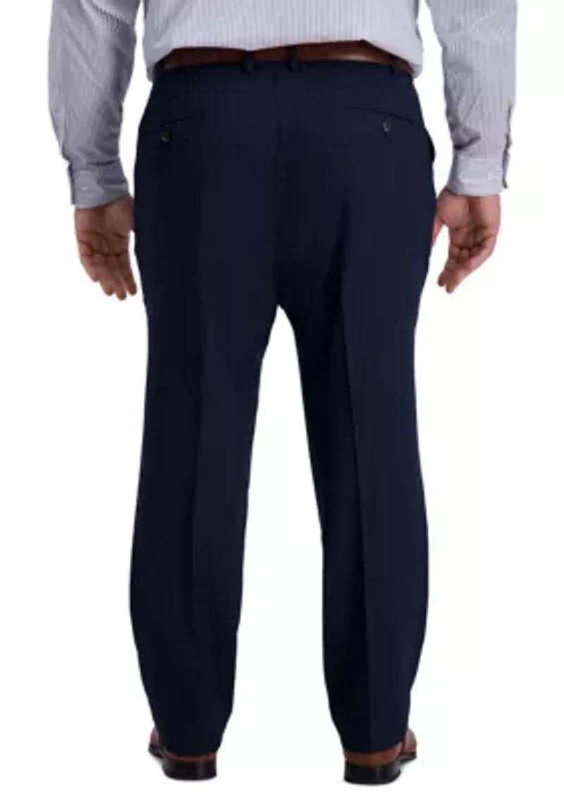Big & Tall Active Series Classic Fit Flat Front Flex Waistband Dress Pants