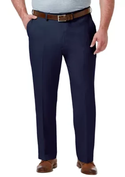 Big & Tall Premium Comfort 4-Way Stretch Classic Fit Hidden Waistband Flat Front Dress Pants