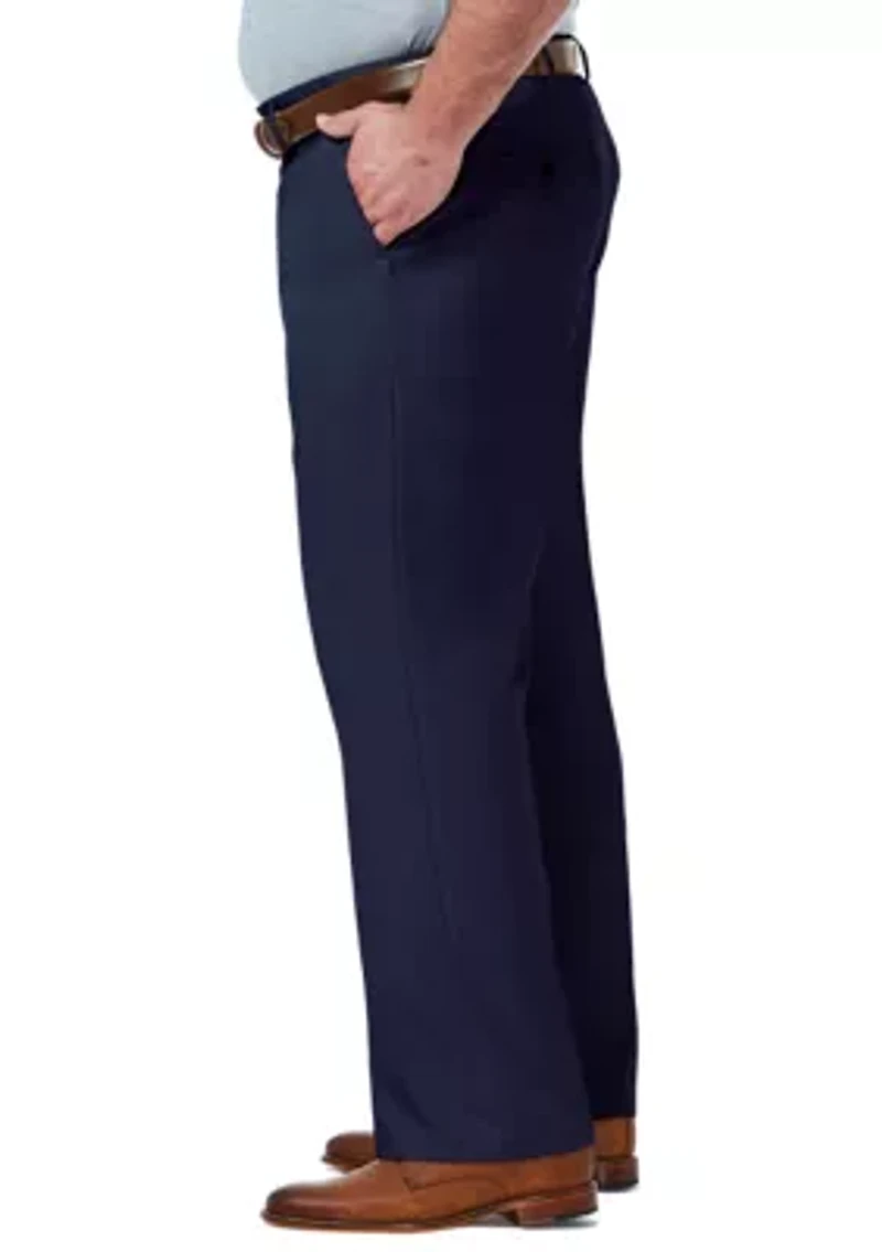 Big & Tall Premium Comfort 4-Way Stretch Classic Fit Hidden Waistband Flat Front Dress Pants