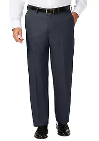 Big & Tall J.M.  Sharkskin Classic Fit Hidden Comfort Waistband Flat Front Dress Pants