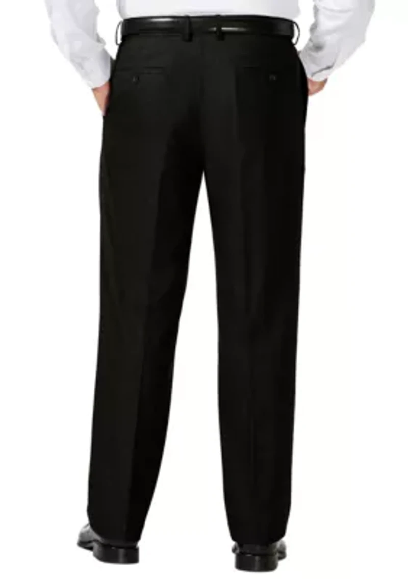 Big & Tall J.M.  Sharkskin Classic Fit Hidden Comfort Waistband Flat Front Dress Pants