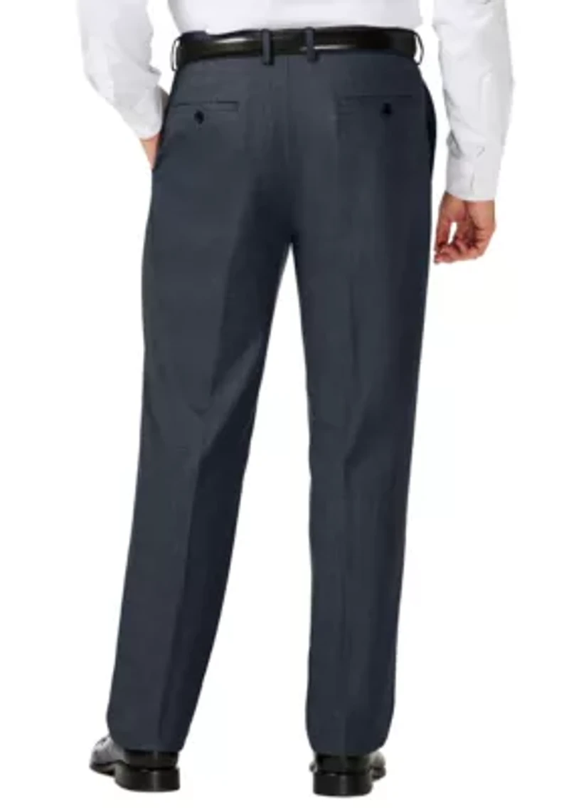 Big & Tall J.M.  Sharkskin Classic Fit Hidden Comfort Waistband Flat Front Dress Pants