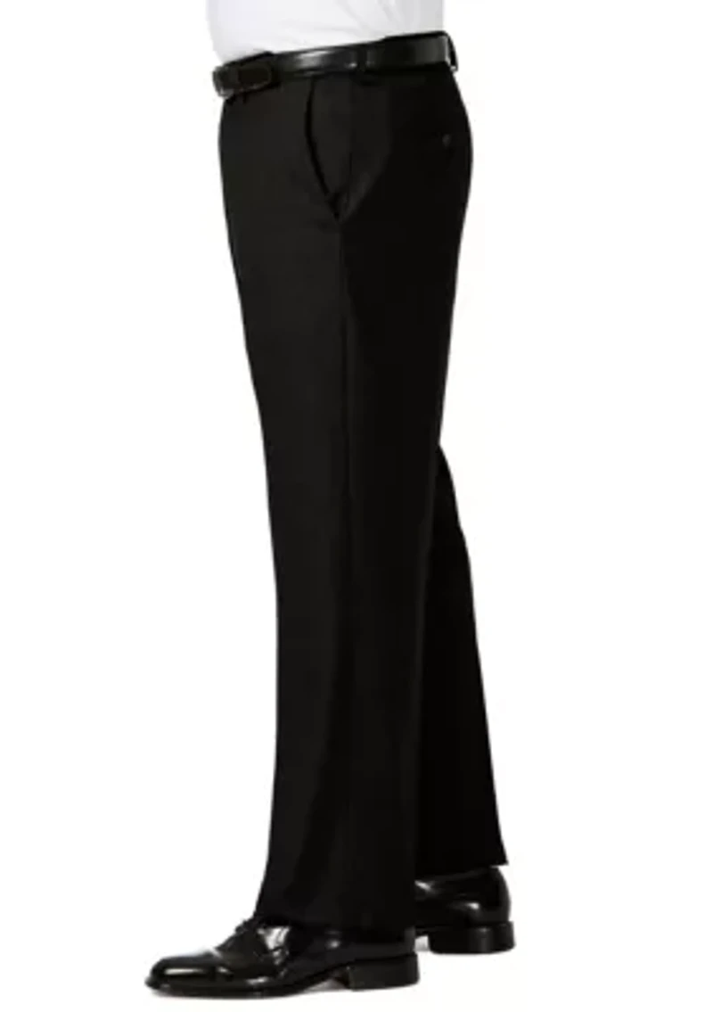 Big & Tall J.M.  Sharkskin Classic Fit Hidden Comfort Waistband Flat Front Dress Pants