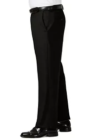 Big & Tall J.M.  Sharkskin Classic Fit Hidden Comfort Waistband Flat Front Dress Pants