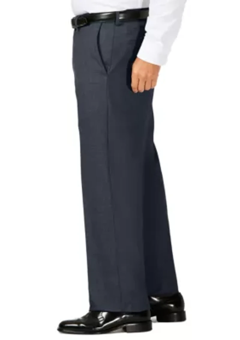 Big & Tall J.M.  Sharkskin Classic Fit Hidden Comfort Waistband Flat Front Dress Pants