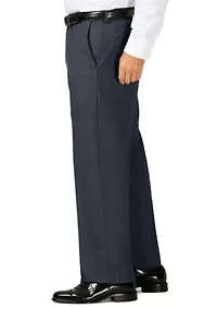 Big & Tall J.M.  Sharkskin Classic Fit Hidden Comfort Waistband Flat Front Dress Pants