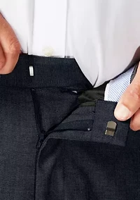 Big & Tall J.M.  Sharkskin Classic Fit Hidden Comfort Waistband Flat Front Dress Pants