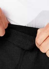 Big & Tall J.M.  Sharkskin Classic Fit Hidden Comfort Waistband Flat Front Dress Pants