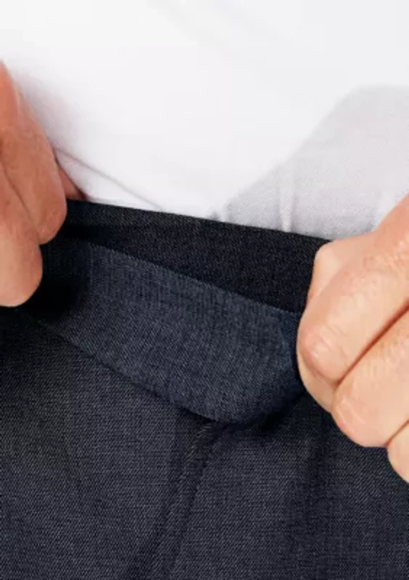 Big & Tall J.M.  Sharkskin Classic Fit Hidden Comfort Waistband Flat Front Dress Pants