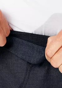 Big & Tall J.M.  Sharkskin Classic Fit Hidden Comfort Waistband Flat Front Dress Pants