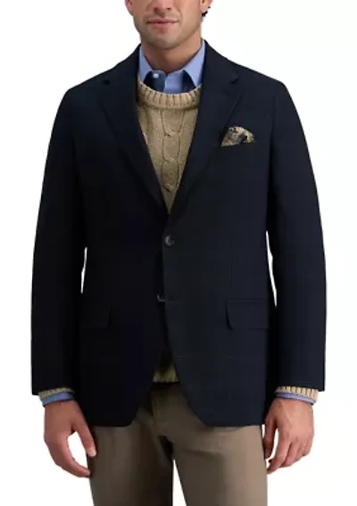 Men's Tailored Fit Glen Plaid Deco Weave Sport Coat