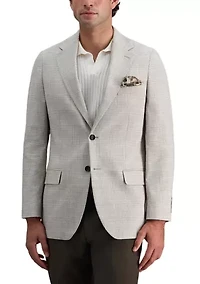 Men's Premium Stretch Prince of Wales Plaid Tailored Fit Sport Coat