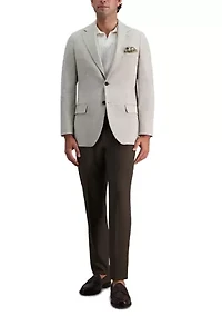 Men's Premium Stretch Prince of Wales Plaid Tailored Fit Sport Coat