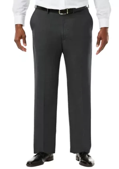 Big & Tall Stretch Sharkskin Classic Fit Flat Front Suit Pants