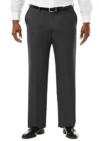 Big & Tall Stretch Sharkskin Classic Fit Flat Front Suit Pants