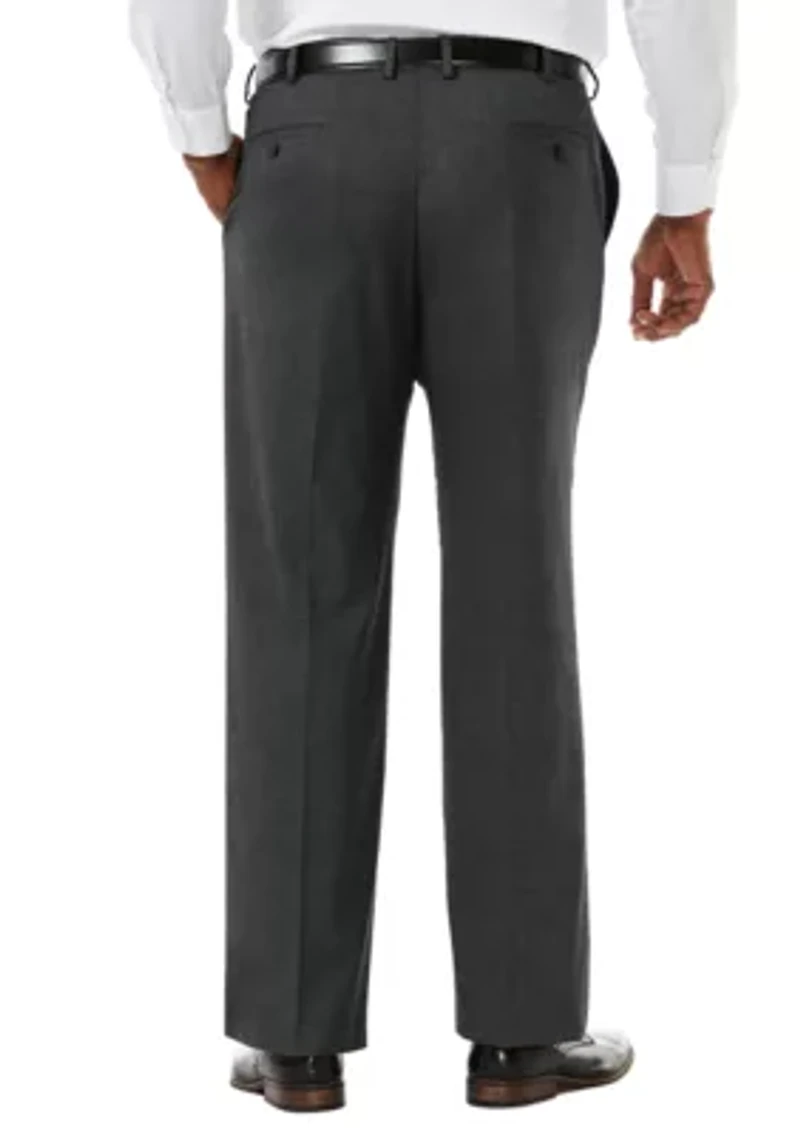 Big & Tall Stretch Sharkskin Classic Fit Flat Front Suit Pants