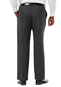 Big & Tall Stretch Sharkskin Classic Fit Flat Front Suit Pants
