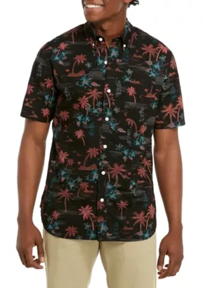 Short Sleeve Printed Poplin Shirt