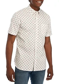 Short Sleeve Printed Poplin Shirt