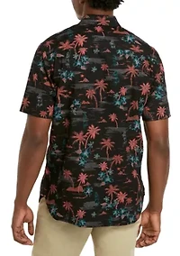 Short Sleeve Printed Poplin Shirt