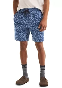 Palm Tree Print Knit Shorts