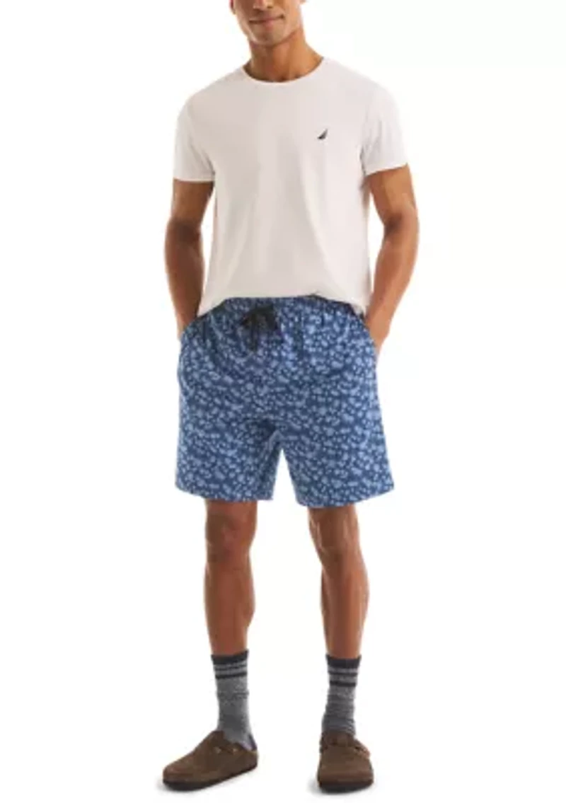 Palm Tree Print Knit Shorts