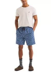Palm Tree Print Knit Shorts