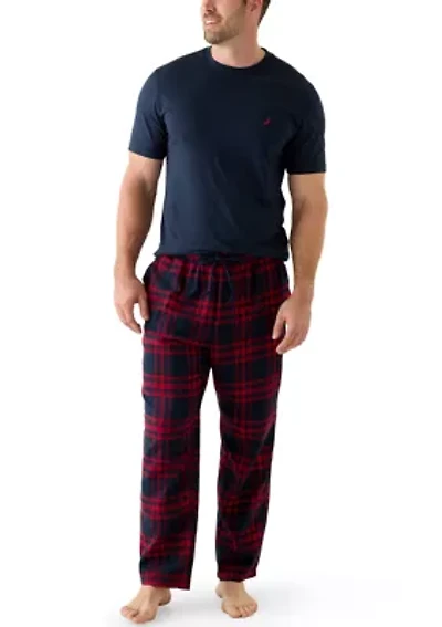 Big & Tall Short Sleeve T-Shirt and Flannel Pajama Set