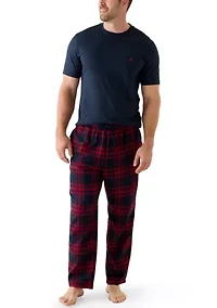 Big & Tall Short Sleeve T-Shirt and Flannel Pajama Set
