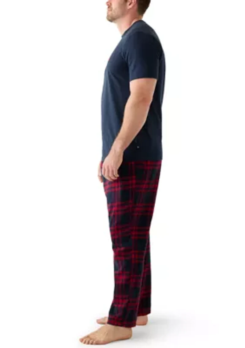 Big & Tall Short Sleeve T-Shirt and Flannel Pajama Set