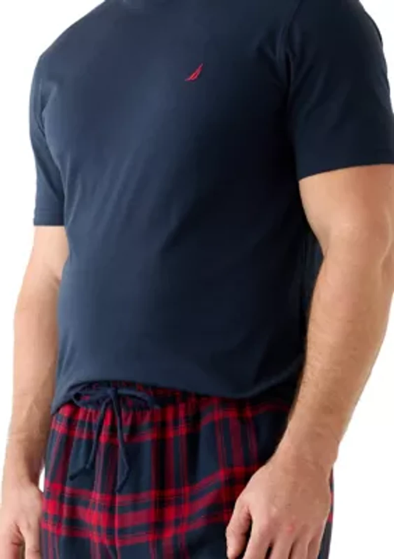 Big & Tall Short Sleeve T-Shirt and Flannel Pajama Set