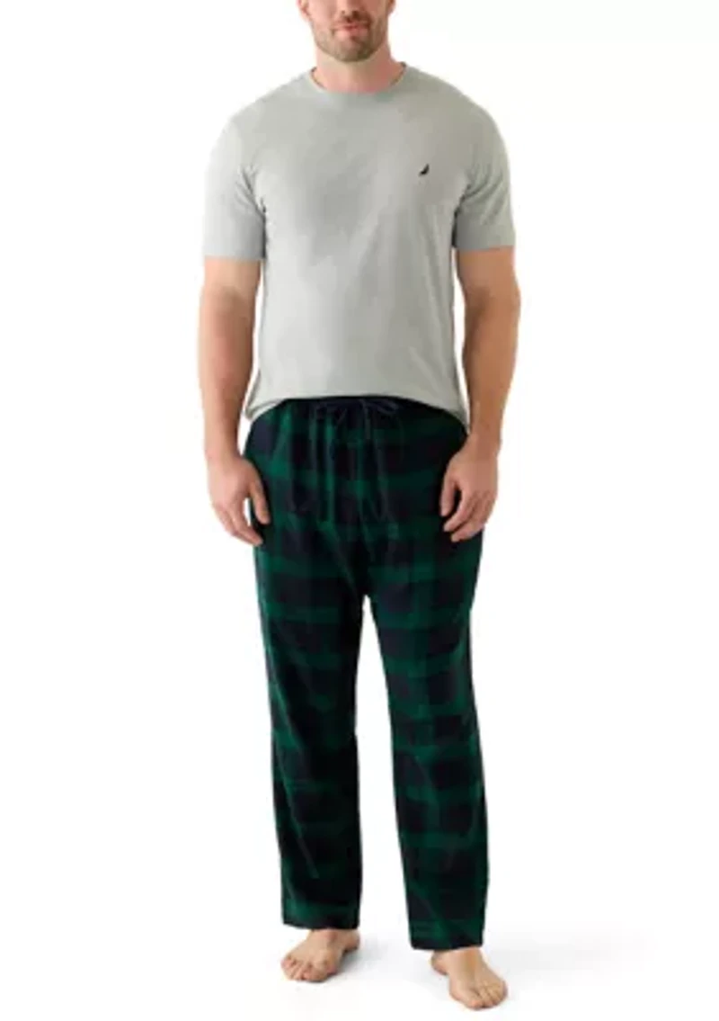 Big & Tall Short Sleeve T-Shirt and Flannel Pajama Set