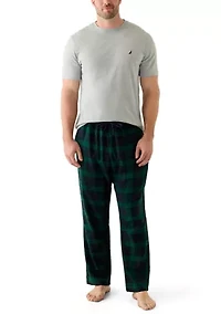 Big & Tall Short Sleeve T-Shirt and Flannel Pajama Set