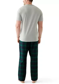 Big & Tall Short Sleeve T-Shirt and Flannel Pajama Set