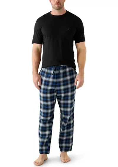 Big & Tall Short Sleeve T-Shirt and Flannel Pajama Set