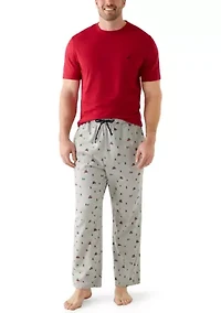 Big & Tall Short Sleeve T-Shirt and Flannel Pajama Set