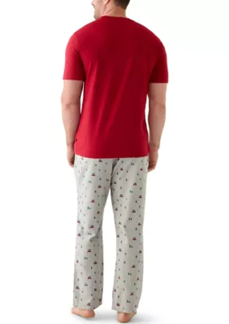 Big & Tall Short Sleeve T-Shirt and Flannel Pajama Set