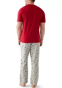 Big & Tall Short Sleeve T-Shirt and Flannel Pajama Set