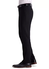Stretch Shadow Check Slim Fit Flat Front Dress Pants