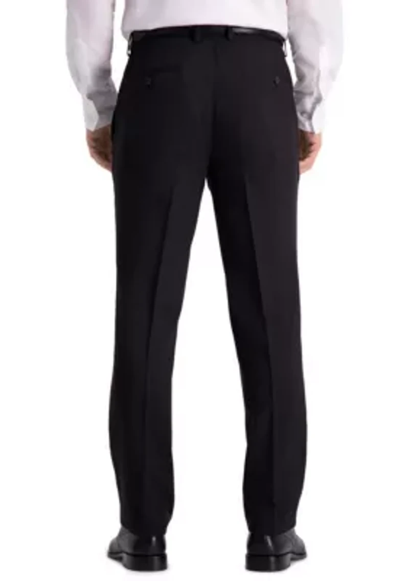 Recycled Micro Check Slim Fit Flat Front Dress Pants