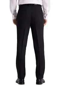 Recycled Micro Check Slim Fit Flat Front Dress Pants