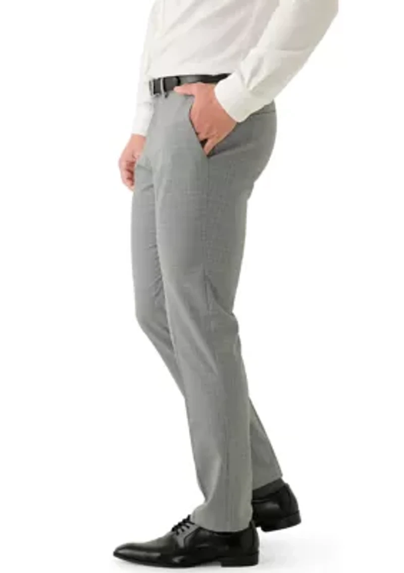 Kenneth Cole REACTION Men's Micro Texture Slim Fit Flat Front Dress Pant