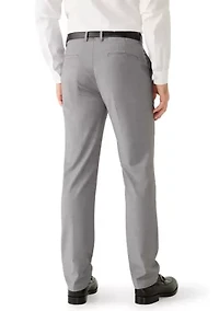 Men's Stretch Plaid Slim Fit Flat Front Dress Pants