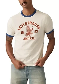 Men's Short Sleeve Eagle Graphic Ringer Shirt