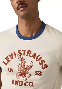 Men's Short Sleeve Eagle Graphic Ringer Shirt