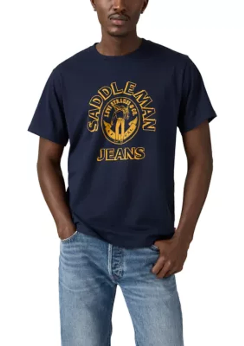 Saddleman Jeans Navy Graphic T-Shirt
