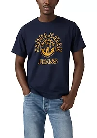 Saddleman Jeans Navy Graphic T-Shirt