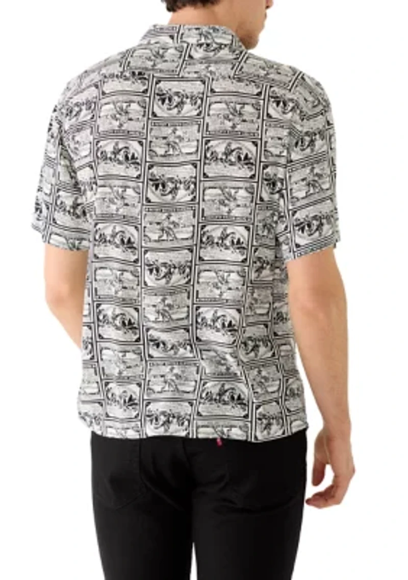 Men's Classic Scene Print Camp Shirt