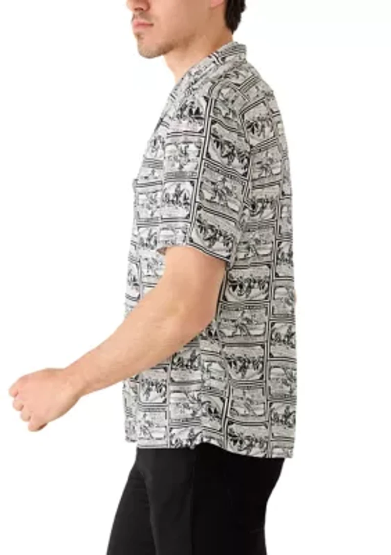 Men's Classic Scene Print Camp Shirt
