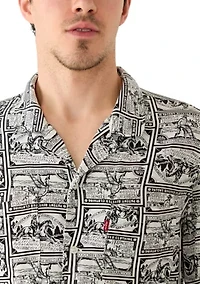 Men's Classic Scene Print Camp Shirt